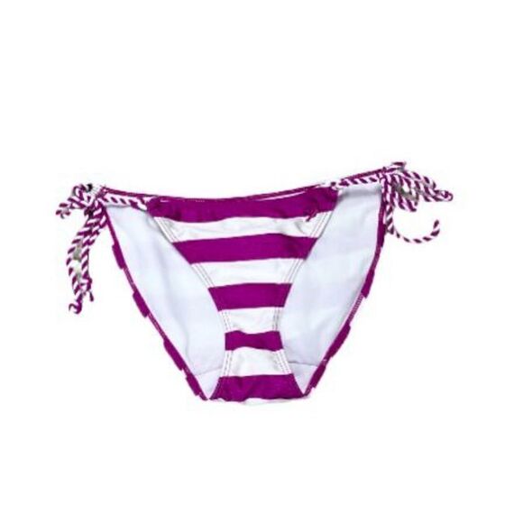 Aerie Magenta Stripe String Bikini Swimwear Bottom Size Small - Picture 1 of 5